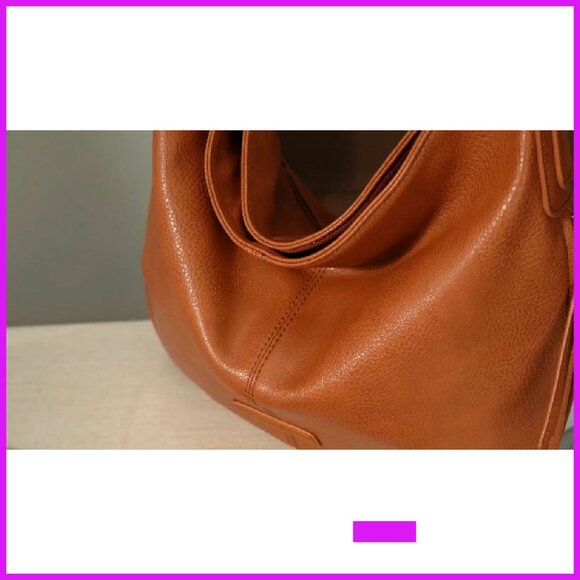 Vegan Leather Hobo Shoulder Bag Chic Casual Work Purse Expandable Compartments - Picture 7 of 7